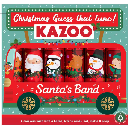 Kazoo Santa's Band Game Crackers - 12" - Pack of 6