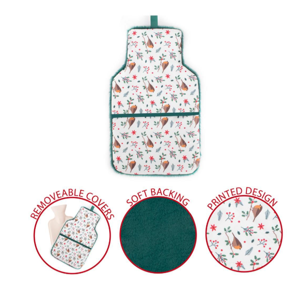 2L Robin Printed Hot Water Bottle