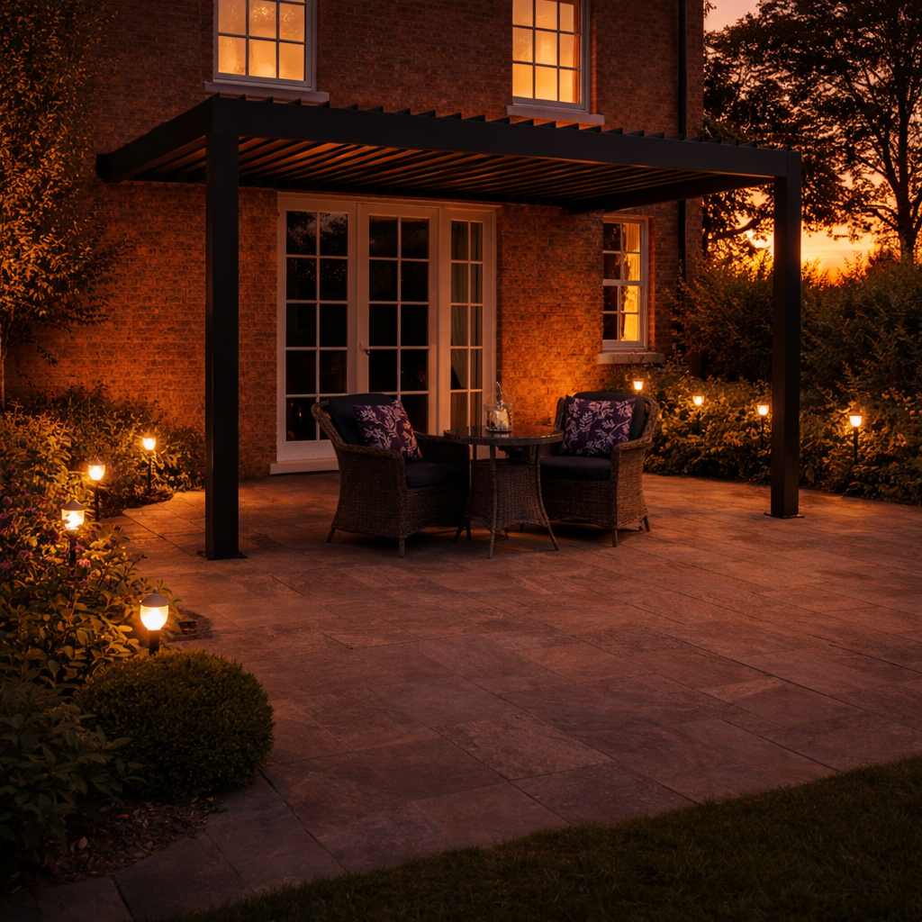 ENJOi Leo Aluminium Wall Mounted Pergola 4m x 3m Rectangular Grey
