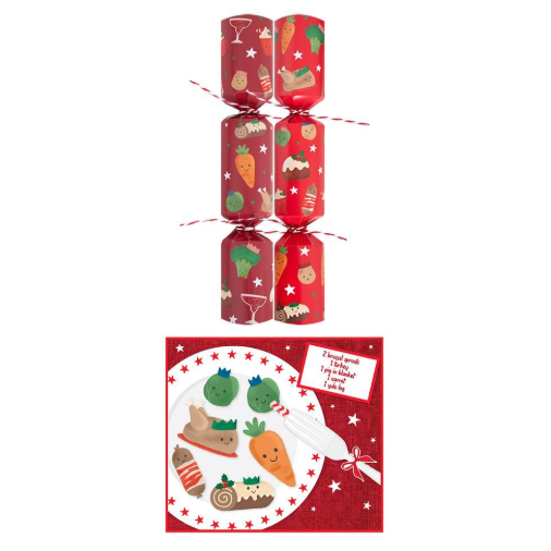 Festive Feast Frenzy Game Crackers - 9" - Pack of 6