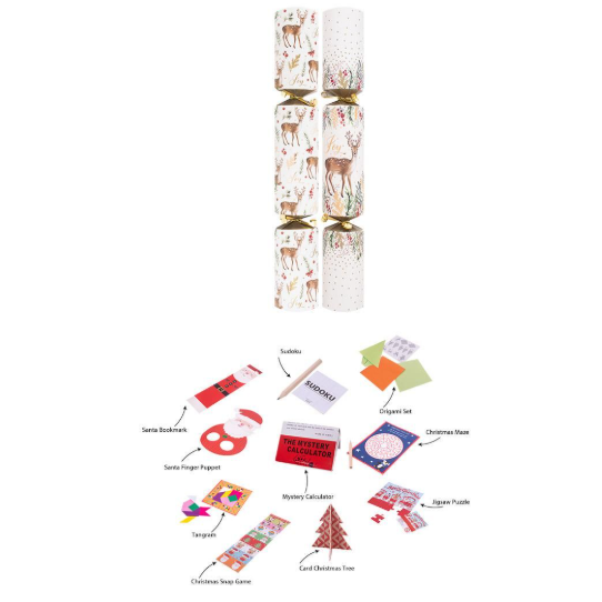 Harvey & Mason Gold Deer Christmas Crackers - 14" - Pack of 10