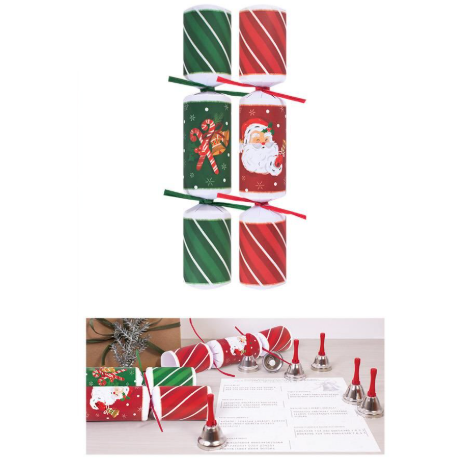 Harvey & Mason Jingle Bells Christmas Crackers - 12" - Pack of 8