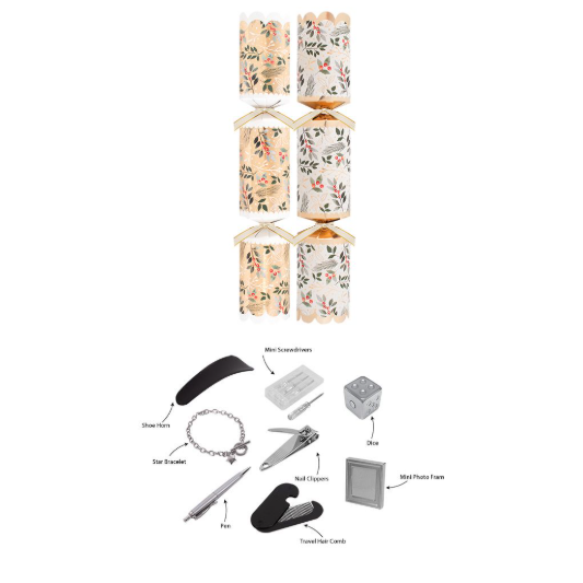 Harvey & Mason Premium Gold Foliage Christmas Crackers - 12.5" - Pack of 8