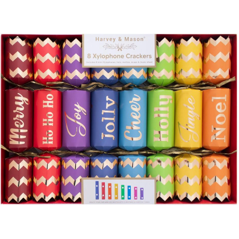 Harvey & Mason Xylophone Christmas Crackers - 12" - Pack of 8