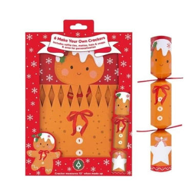 Make Your Own Red Gingerbread Crackers - 12" - Pack of 6