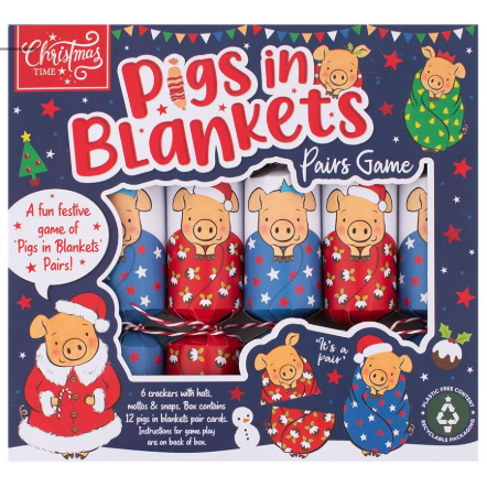 Pigs in Blankets Game Crackers - 9" - Pack of 6