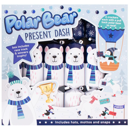 Polar Bear Dash Game Crackers - 12" - Pack of 6