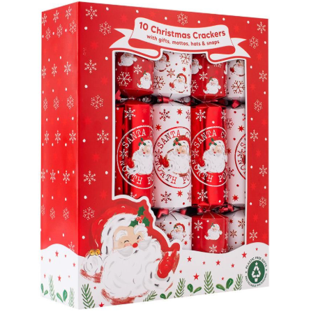 Family Retro Santa Stamp Crackers - 12" - Pack of 10
