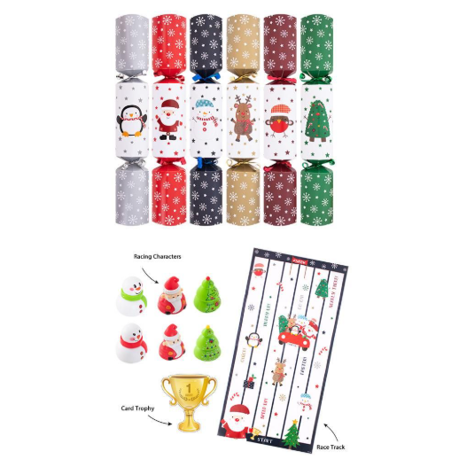 Santa's Present Dash Game Crackers - 12" - Pack of 6