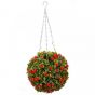 ENJOi 30cm Artificial Red Rose Topiary Ball