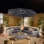 NOVA Galaxy 3.5m Round LED Cantilever Parasol with Lights (Base Included)