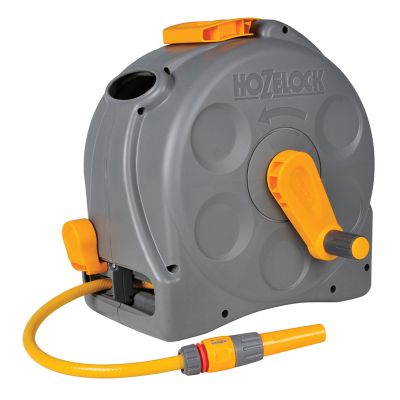 Hozelock 2'n1 Compact Enclosed Reel & 25m Hose with Fittings/Nozzle