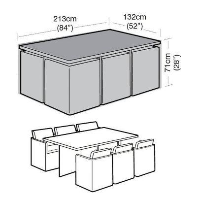 ENJOi 6 Seat Rectangular Cube Set Cover