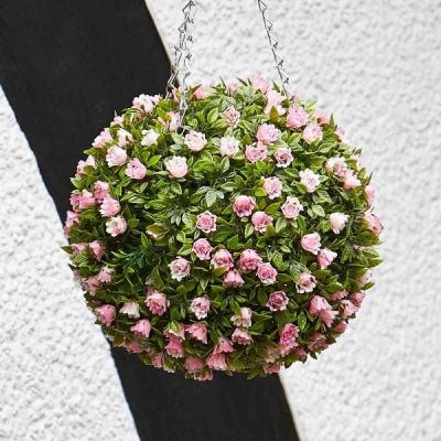  ENJOi 30cm Topiary Pink Rose Ball