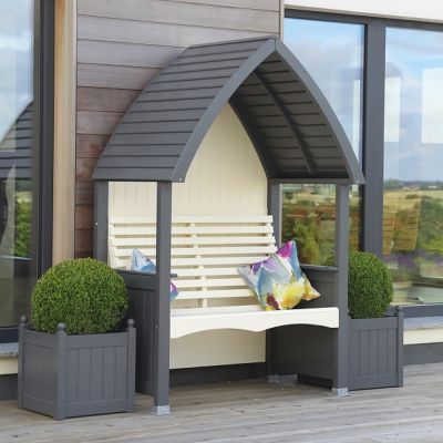AFK Cottage Arbour Charcoal and Cream 