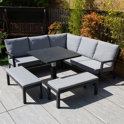 ENJOi Shimmer Grey Compact HAT Casual Dining Sofa Set