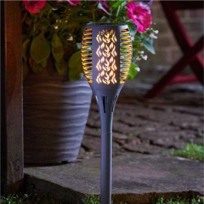 Solar Powered Compact Flaming Torch Slate