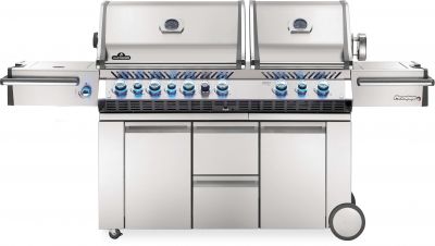 Napoleon Stainless Steel Prestige PRO 825 Propane Gas Grill with Power Side Burner and Infrared Rear & Bottom Burners