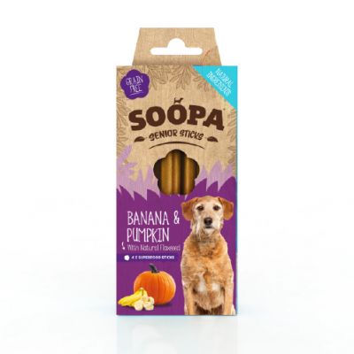 Soopa Pets - Single Pack Senior Banana, Pumpkin & Flaxseed Dental Sticks