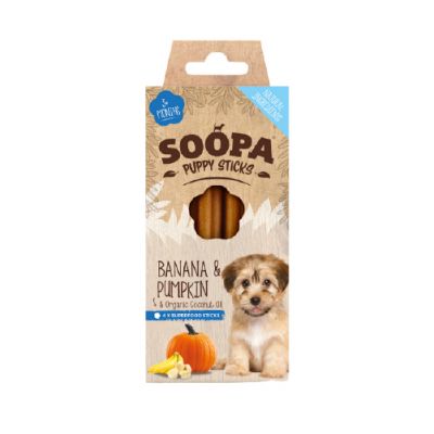 Soopa Pets - Single Pack Puppy Stick Banana & Pumpkin Dental Sticks