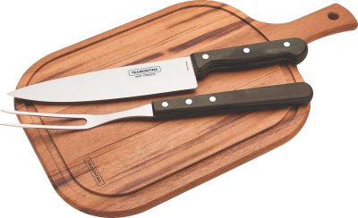 Tramontina Dishwasher-safe Wooden Handle 3 Pcs. Carving Set