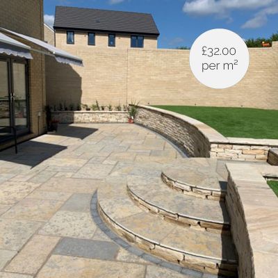 Antiqued Amber Limestone 14.85m² Project Pack