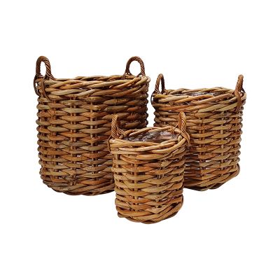 Rattan Round Basket Natural Medium