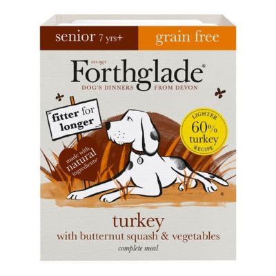 Forthglade Grain Free Turkey, Butternut Squash & Vegetables Complete Senior Wet Dog Food18x395g