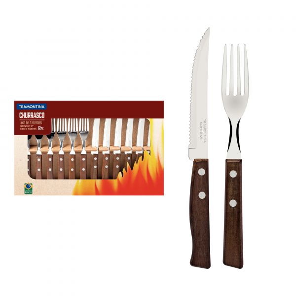 Tramontina Wooden Handle 12 Pcs Cutlery Set