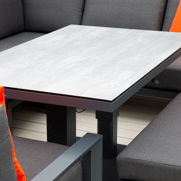 ENJOi Cinder Rectangle L Corner Height Adjustable Table Set