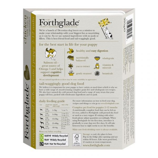 Forthglade Wholegrain Chicken with Oats & Vegetables Complete Puppy Wet Dog Food 18x395g