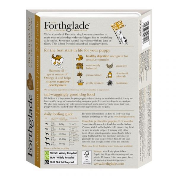 Forthglade Grain Free Chicken with Liver & Vegetables Complete Puppy Wet Dog Food 18x395g