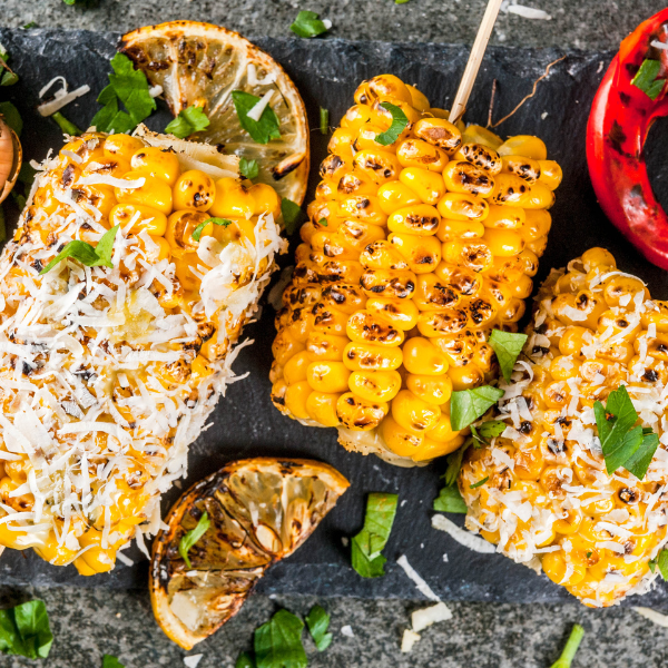 Barbecued Sweetcorn with Basil Butter